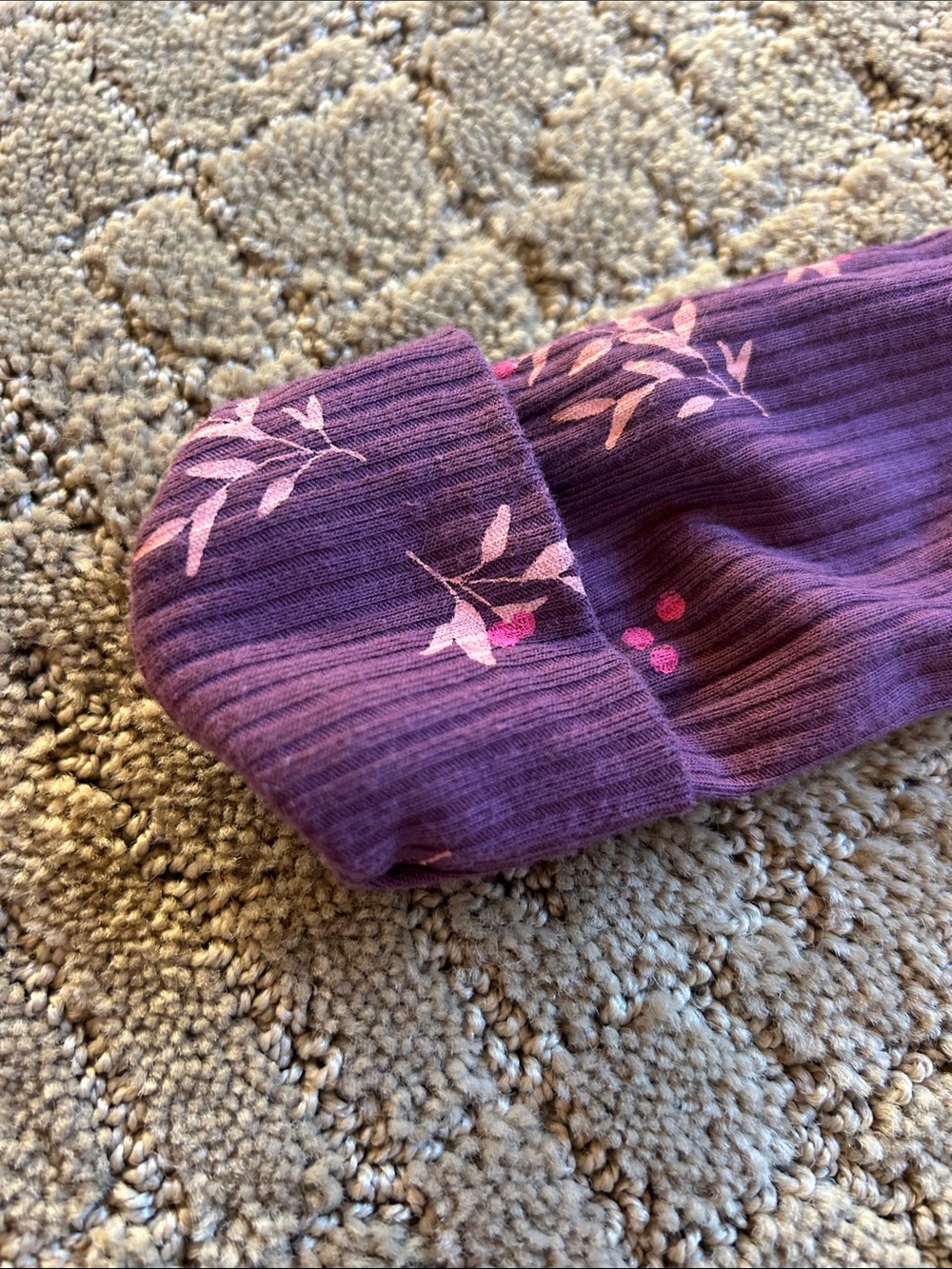 Carter's Purple Floral Ribbed 3-Piece Baby Matching Set - Picture 8 of 9